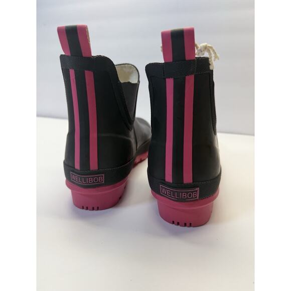 Joules Original Wellibob Pink Rubber Boot's Women's Size 10 New With Box - Picture 7 of 12